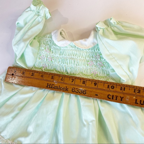 Vintage Polly Flinders Spring Circle Dress Hand Smocked Size 12 mo - Picture 7 of 8